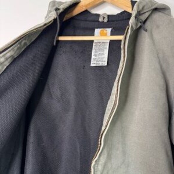 Vintage Carhartt Workwear Trucker Jacket Green Faded Green Medium - Picture 8 of 13